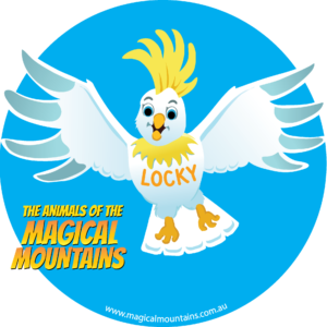 Locky Cocky circle sticker - The Animals of The Magical Mountains