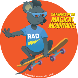 Rad Rat Skateboard circle sticker - The Animals of The Magical Mountains