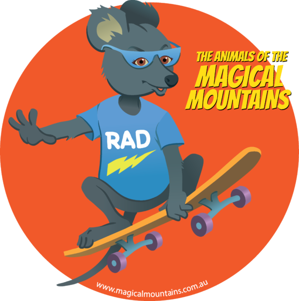 Rad Rat Skateboard circle sticker - The Animals of The Magical Mountains