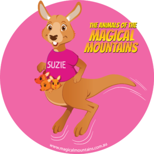 Suzie Roo pink circle sticker - The Animals of The Magical Mountains