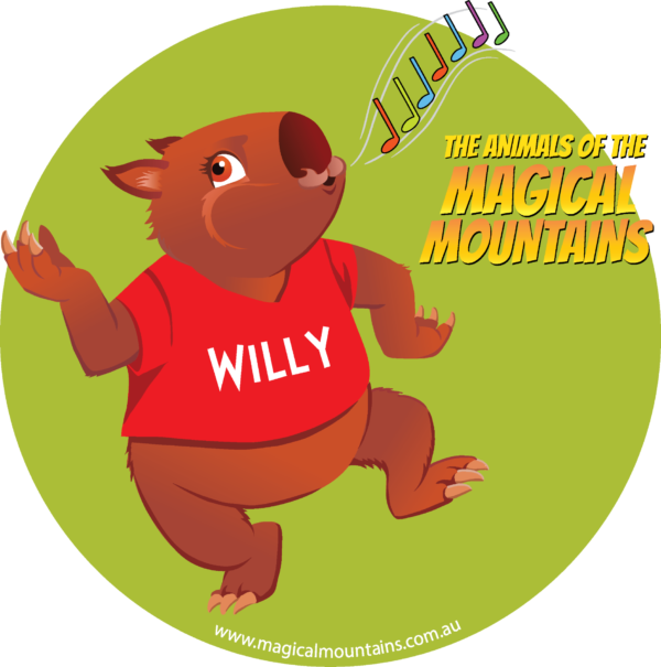 Willy Wombat sticker - The Animals of The Magical Mountains
